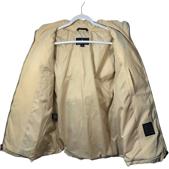 London Fog Down Quilted Puffer Jacket Womens L Cream Gorpcore Puffy Coat Warm - Picture 3 of 7